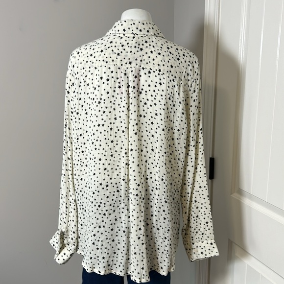 EVEREVE Allison Joy Celeste Star Shirt White Stars Button Down Top Sz XL NEW - Picture 6 of 14